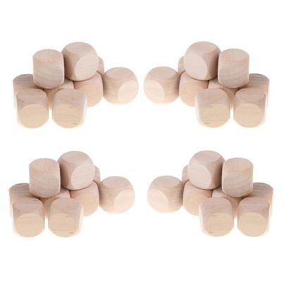 40 Pieces Cubic 30mm Blank Dices Bulk for DND Table Board Games Building Blocks