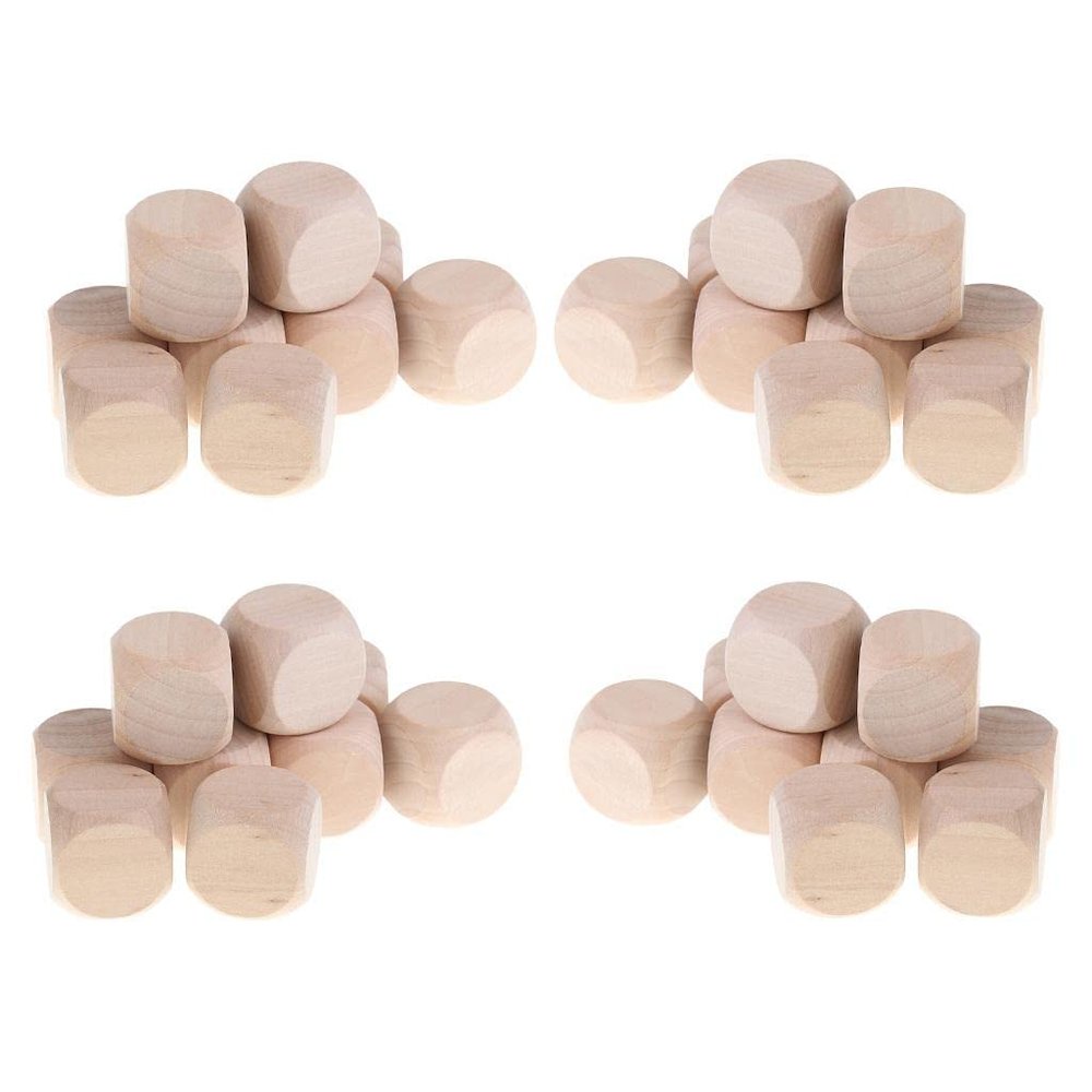 40 Pieces Cubic 30mm Blank Dices Bulk for DND Table Board Games Building Blocks