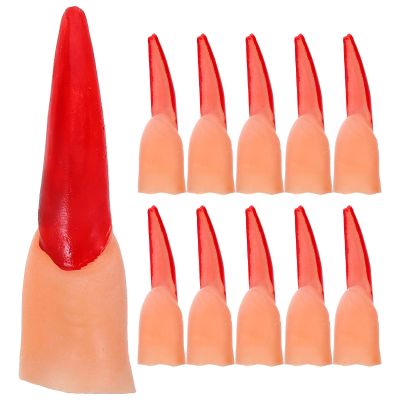 20pcs Fake Witch Fingers Halloween Witch Fingers Scary Witch Nails Nail Claws False Nail Halloween Costumes Cosplay