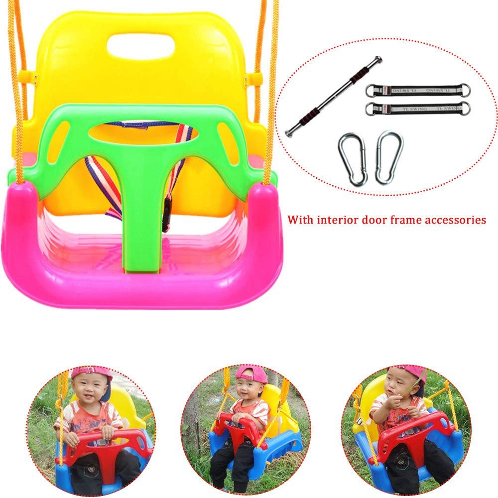 3 in 1 Swing Seat, Indoor Baby Swing, Detachable Upgrade Version Swing Set for Home Garden Patio Indoors Outdoors Play(Blue Chair+Swing Hanging Kit),Doorframe
