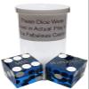Authentic Nevada Craps Dice - Wide Selection Genuine Casino Table-Played Dice Pairs from Lake Tahoe, Reno & Other Nevada Destinations (Non-Matching, Reno Peppermill - Blue Polished) view 2