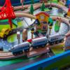 FUNPENY Train Table Toys,Wooden Train Track Railway City Sets Table for Kids Toddlers view 2