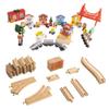 FUNPENY Train Table Toys,Wooden Train Track Railway City Sets Table for Kids Toddlers view 3