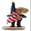 Proud Patriots Donald Trump Bobblehead | (Trump Holding American Flag - Cloth Flag Included) view 4