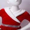 ACSUSS Kids Girls Christmas Costume Long Sleeve Faux Fur Trimming Velvet Baton Twirling Dress Dancewear Red 14 view 4