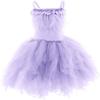 Girls Spaghetti Strap Swan Princess Dance Costume Feather Fringes A-Line Tiered Tutu Tulle Flower Girl Dress Ruffles Ballerina Ballet Birthday Party Cake Smash Wedding Prom Gown Purple 12-18 Months view 1
