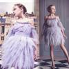 Girls Spaghetti Strap Swan Princess Dance Costume Feather Fringes A-Line Tiered Tutu Tulle Flower Girl Dress Ruffles Ballerina Ballet Birthday Party Cake Smash Wedding Prom Gown Purple 12-18 Months view 2