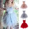 Girls Spaghetti Strap Swan Princess Dance Costume Feather Fringes A-Line Tiered Tutu Tulle Flower Girl Dress Ruffles Ballerina Ballet Birthday Party Cake Smash Wedding Prom Gown Purple 12-18 Months view 3