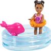 Barbie Skipper Babysitters Inc Playset with Skipper Doll, Color-Change Small Doll, Pool, Squirt Whale Toy & Accessories view 4