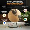 Black Cork Globe with Push Pins - 10 Globe with Map of the World and Rotating Stand for Children or Adults, 100 Colored Push Pins - For Home, Office, Classroom, Travel, Kids view 2