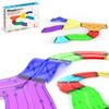PicassoTiles 12pcs Race Track Add-On Magnetic Railway 5Styles Building Block Set Magnet Tiles Construction Toy STEM Learning Early Education Toys Blocks Child Brain Development for Kids Age 3+ PTR12 view 1
