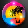 Set of 25 Palm Tree Sunset Body Light Up Lapel Pin with Color Change LED view 2