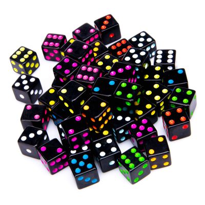 Brybelly Bulk Dice for Board Games, Casino Games & Tabletop RPGs - D6 Standard 16mm Game Dice Pack - Black, 50 Count