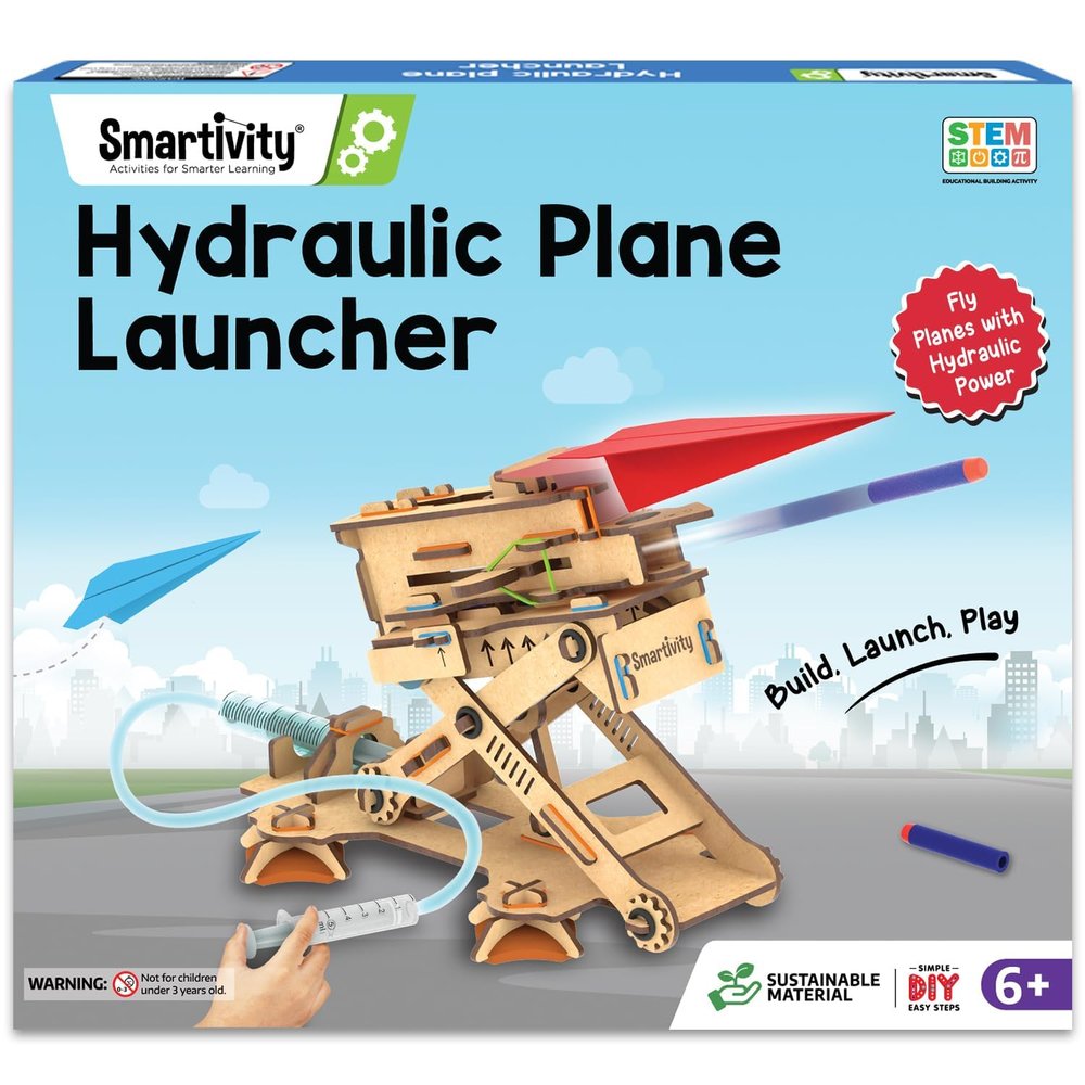 Smartivity DIY 2in1 Hydraulic Paper Airplanes & Darts Launcher STEM Toy for Kids Ages 6-14 Years I Birthday Gifts for Smart Kids | Science Kit for Boys & Girls 6, 8,10,12,14 Years Old