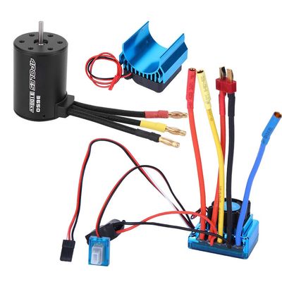 3650 Motor and ESC,1/10 RC Car Accessory 3100KV Motor 45A/60A/80A/120ABrushless ESC + Heat Sink Combination kit (120A) Motor And Esc Combo