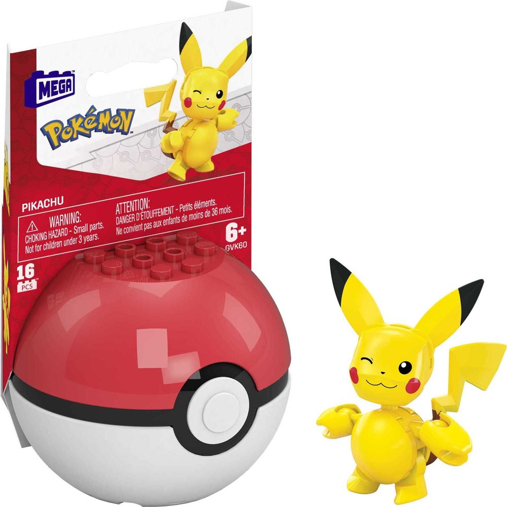 Mega Construx Pokemon Pikachu Construction Set, Building Toys for Kids (GVK60)