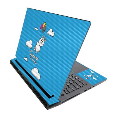 MightySkins Carbon Fiber Skin for Alienware M17 R3 (2020) & M17 R4 (2021) - Unicorns Get Lifted | Durable Textured Carbon Fiber Finish | Easy to Apply | Made in The USA