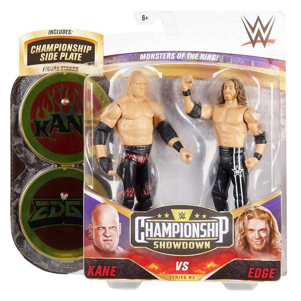 WWE Kane vs Edge Championship Showdown 2 Pack 6 in Action Figures Monsters of the Ring Battle Pack for Ages 6 Years Old and Up