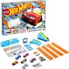 Hot Wheels Toy Cars & Track Set, HW Celebration Box of 6 1:64 Scale Vehicles, Track, Connectors, 4-Speed Launcher, Ramps, Activity Page & Stickers view 1
