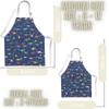 BABYBOET Kids Aprons for Girls and Boys, Toddler Apron with Pocket for Painting, Cooking, Baking, Gardening and Crafts  Apron for kids with Adjustable Neck Strap - Dinosaur Alphabet Blue view 3