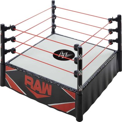 WWE Superstar Ring (14 in) with Spring-Loaded Mat & Real Flex Ropes for Action Figures; Gift for Ages 6 Years Old & Up