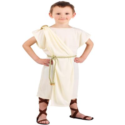 Fun Costumes Toddler Toga Costume Little Boys Toga Outfit - 2T - White