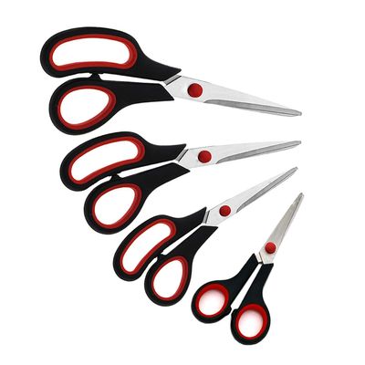 (4 Pieces) Multipurpose Scissors, Stainless Steel Business Office Household Scissors (Black)