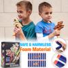 2 Pack Dinosaur Gun Toys for Toddlers Boys 3 4 5 6 7 Year Old Birthday Gifts Valentines Easter Christmas Stocking Stuffers, Small Dino Blaster Shooting Game with Soft Foam Darts Compatible with Nerf view 2