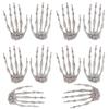 5 Pairs Halloween Skeleton Hands Realistic Plastic Fake Human Hands for Halloween Zombie Party Terror Scary Props view 1