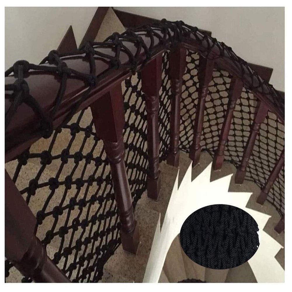 Hynet Stair Balcony Protective Net, Children Safety Net Black Anti-Aging Garden Decorative Net Pets Fence Anti-Falling Net Kindergarten Playground Weaving Net Rope (Size : 3 * 10m(10 * 33ft))