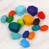Cllayees 16 Pcs Wooden Stacking Blocks Rocks Building Toys, Colored Solid Wood Stones Pre-School Educational Games Creative Toys for Kids Toddlers view 4