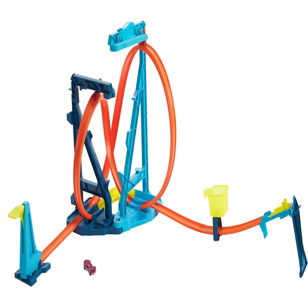 Hot Wheels Toy Car Track Set, Infinity Loop Kit Playset with 1:64 Scale Car, 2 Ways to Play, Stunt & Jumps