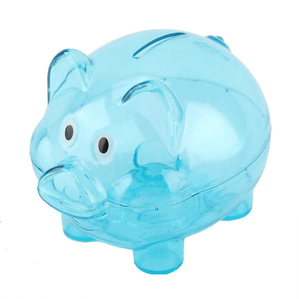 , Baby Savings Bank, Transparent 3.93Inch Bank, for Boys Unique Girls Home Decor(Small Blue)