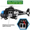 Liberty Imports Police Rescue Helicopter Friction Powered Toy Vehicle for Boys | Push and Go Chopper with Pretend Play Action Lights and Sounds view 3