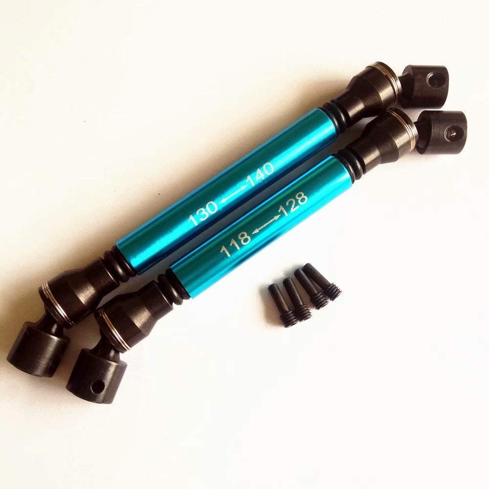2pcs Heavy Duty Steel + Aluminum Drive Shaft Blue for Axial SCX10 II AX90047