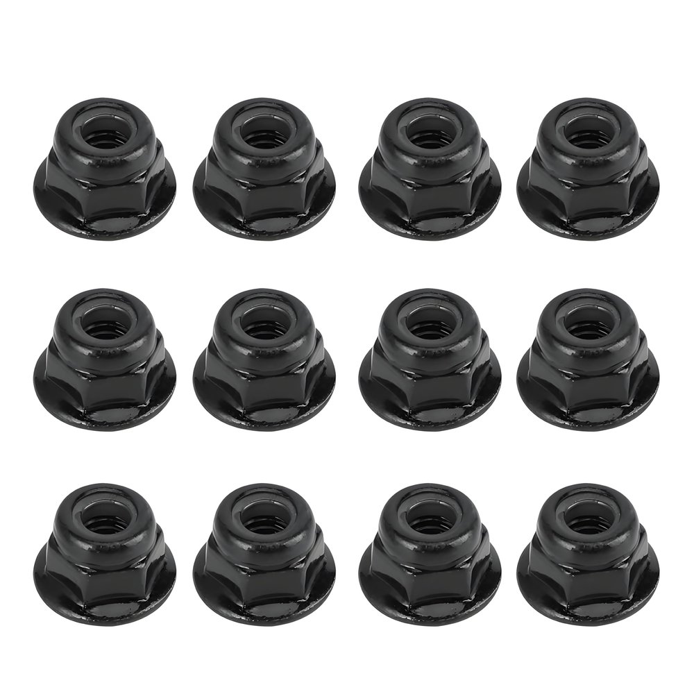 12PCS 4mm Nonslip Wheel Lock Nut Spare Parts Fit for Axial SCX10 1/10 RC Model Car Anti Slip Lock Nuts (Black)