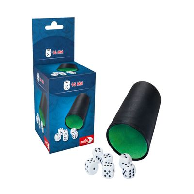 noris 606154512  Dice Cup with 6 Dice, Versatile Dice Set for Players from 3 Years