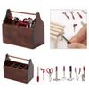 Doll House Toolbox,Eecoo Miniature Tool Box Wooden Toolbox Model for 1/12 Doll House Accessories with 8PCS Metal Tools Set view 2
