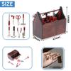 Doll House Toolbox,Eecoo Miniature Tool Box Wooden Toolbox Model for 1/12 Doll House Accessories with 8PCS Metal Tools Set view 4