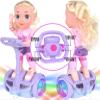 Doll Set with Remote Control Toy Electric Scooter for Kids with LED Lights Music and 360 Rotation view 3