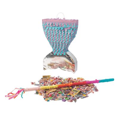 Mermaid Sparkle Tail Piata Kit - Party Decor - 210 Pieces