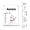 Personalized Kids Canvas Growth Chart, Height Chart, Growth Chart Banner, Cat view 1