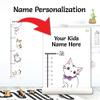 Personalized Kids Canvas Growth Chart, Height Chart, Growth Chart Banner, Cat view 2
