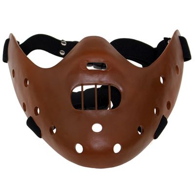 nezababy Hannibal Lecter Mask Cosplay The Silence of The Lambs Half Face Killer Halloween Costume Props Resin (Coffee)