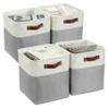 DECOMOMO Storage Cubes, 11x11 Cube Storage Bins, Baskets for Shelves (Grey & White, Cube 11" - 4 Pack) view 1