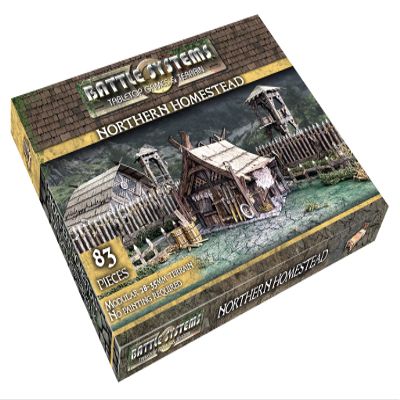 Battle Systems Fantasy Terrain Log Hut/Northern Homestead - 28-35mm DND D&D RPG Wargames Historical/Fantasy Card Scenery