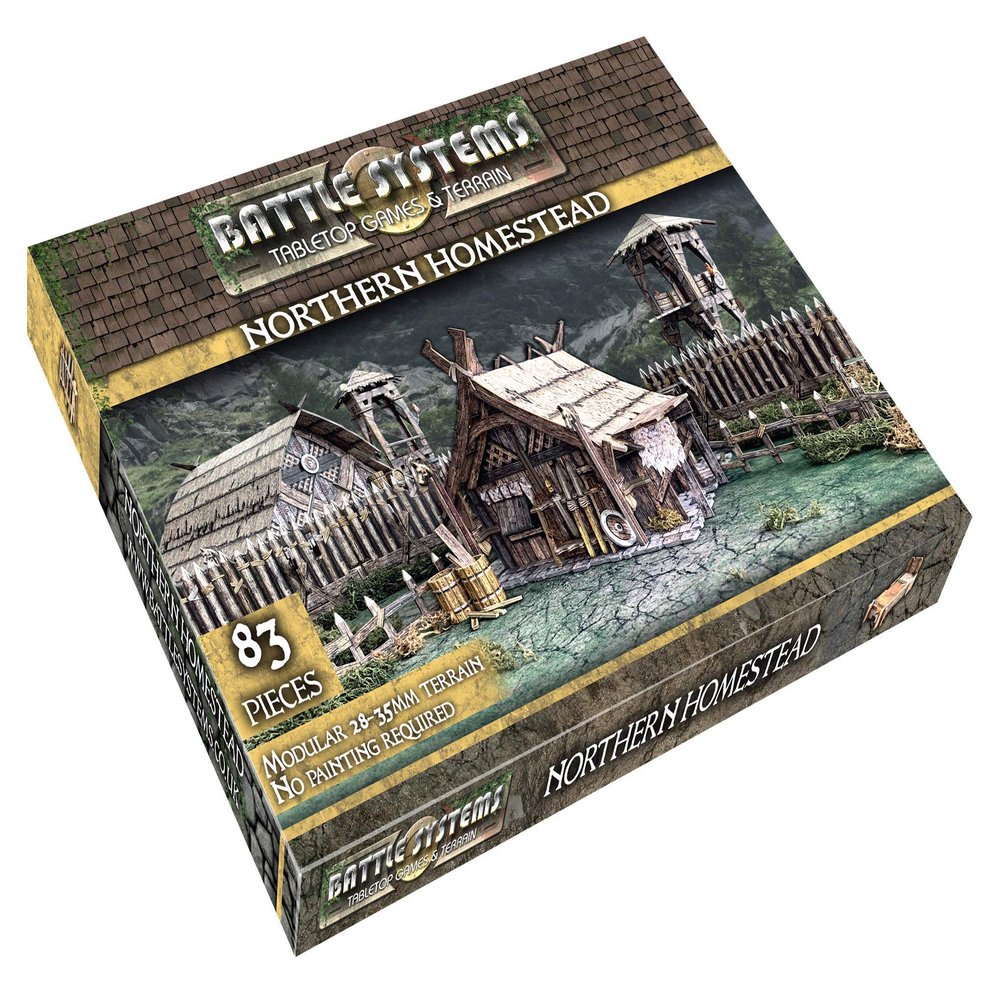 Battle Systems Fantasy Terrain Log Hut/Northern Homestead - 28-35mm DND D&D RPG Wargames Historical/Fantasy Card Scenery