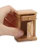 Miniature Bedside Cabinet 1:12 Dollhouse Furniture Nightstand Wooden Model Doll House Accessories for Mini Room Bedroom Scene Decoration (Wood) view 1