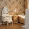 Miniature Bedside Cabinet 1:12 Dollhouse Furniture Nightstand Wooden Model Doll House Accessories for Mini Room Bedroom Scene Decoration (Wood) view 2