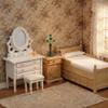 Miniature Bedside Cabinet 1:12 Dollhouse Furniture Nightstand Wooden Model Doll House Accessories for Mini Room Bedroom Scene Decoration (Wood) view 3